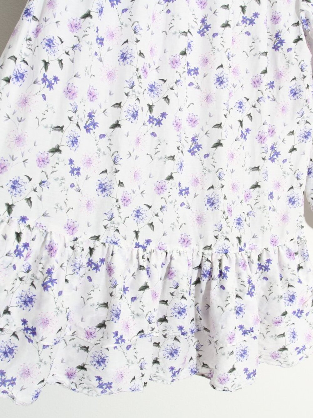 The Kooples Ditsy Floral Print Cotton Silk Mini Shirt Dress Button Long Sleeves - Picture 11 of 14